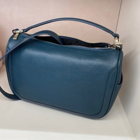 Kate Spade Smoosh Dark Green / Blue Leather Crossbody K6047 NWT $379 Retail FS - Picture 5 of 8